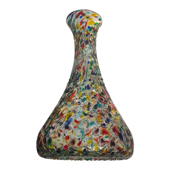 Bambeco Dining Mexican Multicolored Confetti Glass Wine Decanter